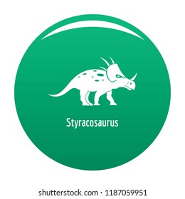 Styracosaurus icon. Simple illustration of styracosaurus vector icon for any design green