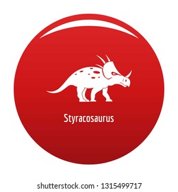Styracosaurus icon. Simple illustration of styracosaurus vector icon for any design red