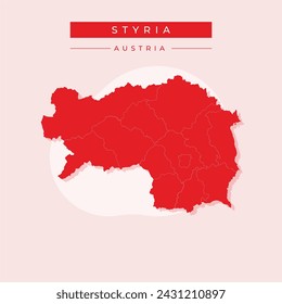 Styria province highlighted on Austria map. Light gray background.