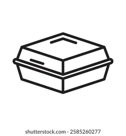 Styrofoam Box Icon Isolated flat vector in outline