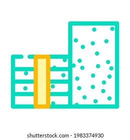 vector de icono de color de material de construcción de poliestireno. signo de material de construcción de espuma de estireno. ilustración de símbolo aislado