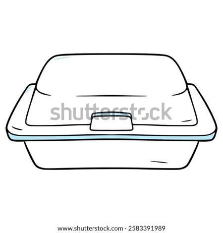 styrofoam container illustration hand drawn isolated vector
