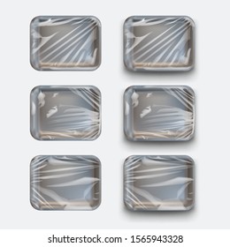 styrofoam container set on white