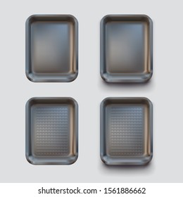 styrofoam containers set on white