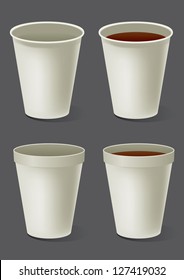 Styrofoam Cup Of Coffee On The Dark Background