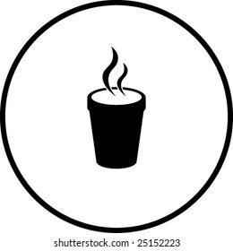 Styrofoam Cup With Hot Beverage Symbol