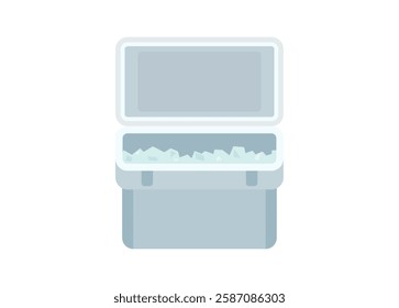 Styrofoam icebox. Simple flat illustration