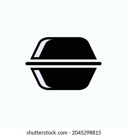 Styrofoam Icon for Lunch Box. Meal Package Symbol  - Vector.