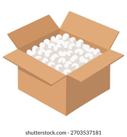 Espuma de poliestireno dentro de una caja de diseño de Plantilla de Ilustración vectorial de color plano