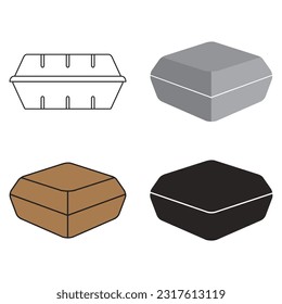 Diseño vectorial de la caja de almuerzo de poliestireno