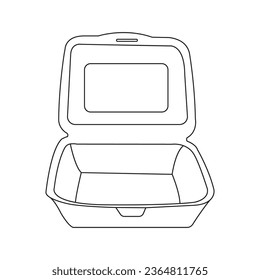 Diseño vectorial de la caja de almuerzo de poliestireno