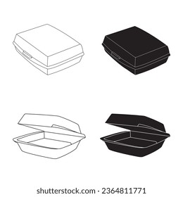 Diseño vectorial de la caja de almuerzo de poliestireno
