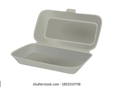 Styrofoam lunch box. vector illustration