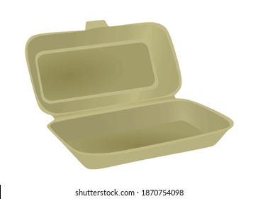 Styrofoam lunch box. vector illustration