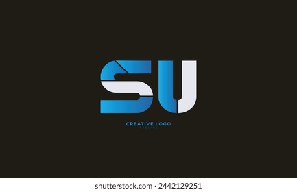 SU Abstract initial monogram letter alphabet logo design