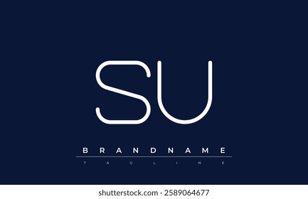 SU Abstract letter logo. This logo icon incorporate with abstract shape in the creative way