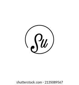 SU circle feminine concept initial logo best for beauty and fashion