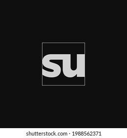 "SU" company initial letters monogram logo vector. SU joined Letters.