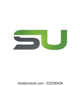 SU company linked letter logo green