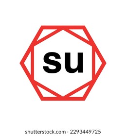 SU company name initial letters icon. SU monogram.