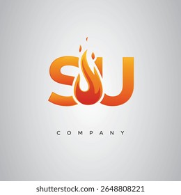 SU Creative Fire Letter Logo Design