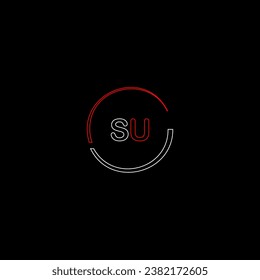 SU creative modern letters logo design template