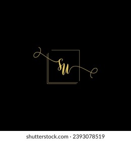 SU creative modern letters logo design template