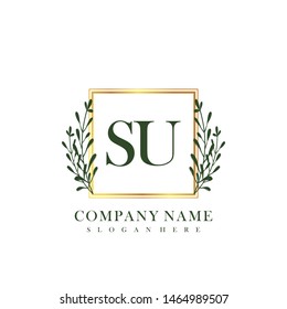 SU Initial beauty floral logo template