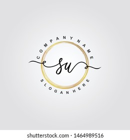 SU Initial beauty floral logo template