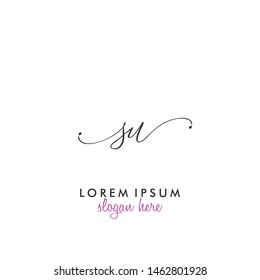 SU Initial beauty monogram logo vector