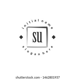 SU Initial beauty monogram logo vector