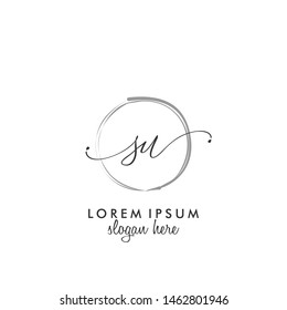 SU Initial beauty monogram logo vector