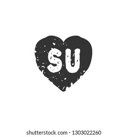 SU Initial Handwriting logo template vector