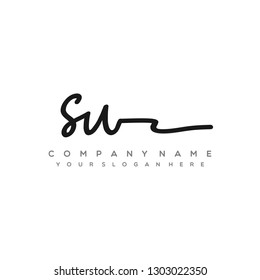 SU Initial Handwriting logo template vector