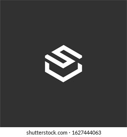 SU initial letter logo design template vector.