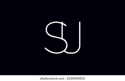 SU initial letter logo design. SU logo design vector in black background.