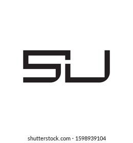 SU initial letter logo template vector icon design