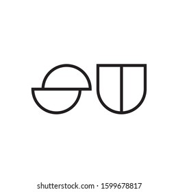 SU initial letter logo template vector icon design