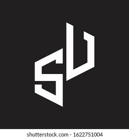 SU Initial Letters logo monogram with up to down style