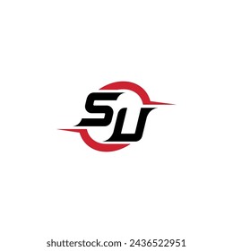 SU initial logo cool and stylish concept for esport or gaming logo as your inspirational