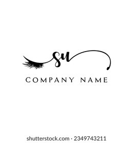 SU initial Logo lash logo eyelash vector modern