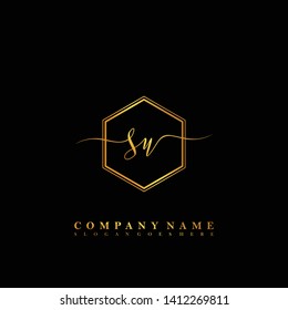 SU Initial luxury handwriting logo vector