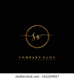 SU Initial luxury handwriting logo vector