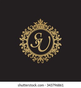 SU initial luxury ornament monogram logo