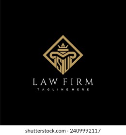 SU initial monogram logo for lawfirm with pillar in creative square design