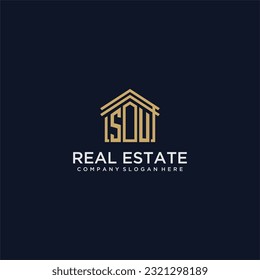 SU initial monogram logo for real estate design