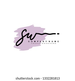 SU initial signature logo. handwriting logo template vector,