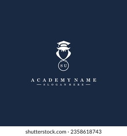 SU Initials Academy Logo Vector Art Icons and Graphics