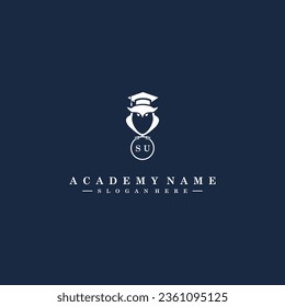 SU Initials Academy Logo Vector Art Icons and Graphics