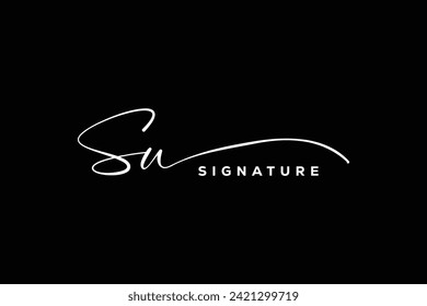 SU initials Handwriting signature logo. SU Hand drawn Calligraphy lettering Vector. SU letter real estate, beauty, photography letter logo design.